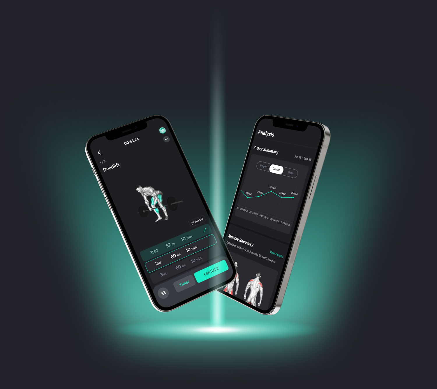 어플-운동-기록-화면-과-분석-화면-목업